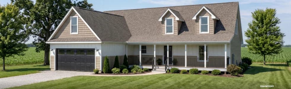 Cape 2864m32g21 hero, elevation, and exterior home features