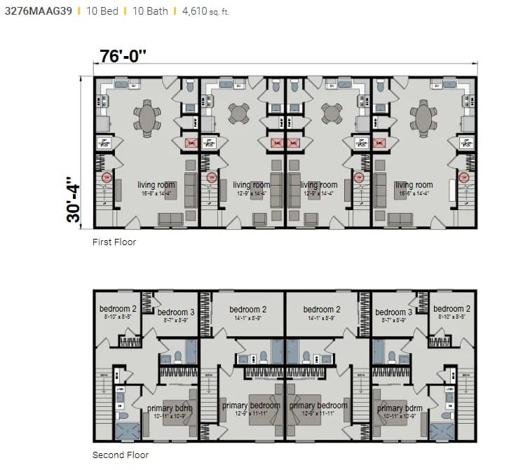 Two-story multi-family 3276maag39  home features