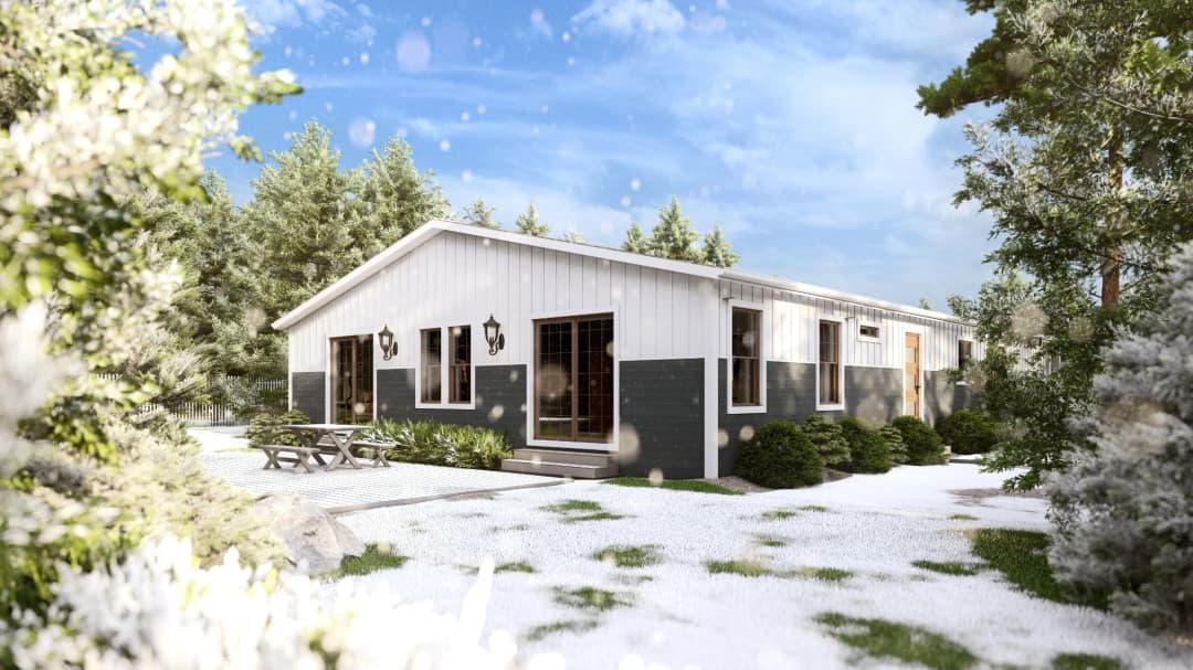 Model 16 exterior home features