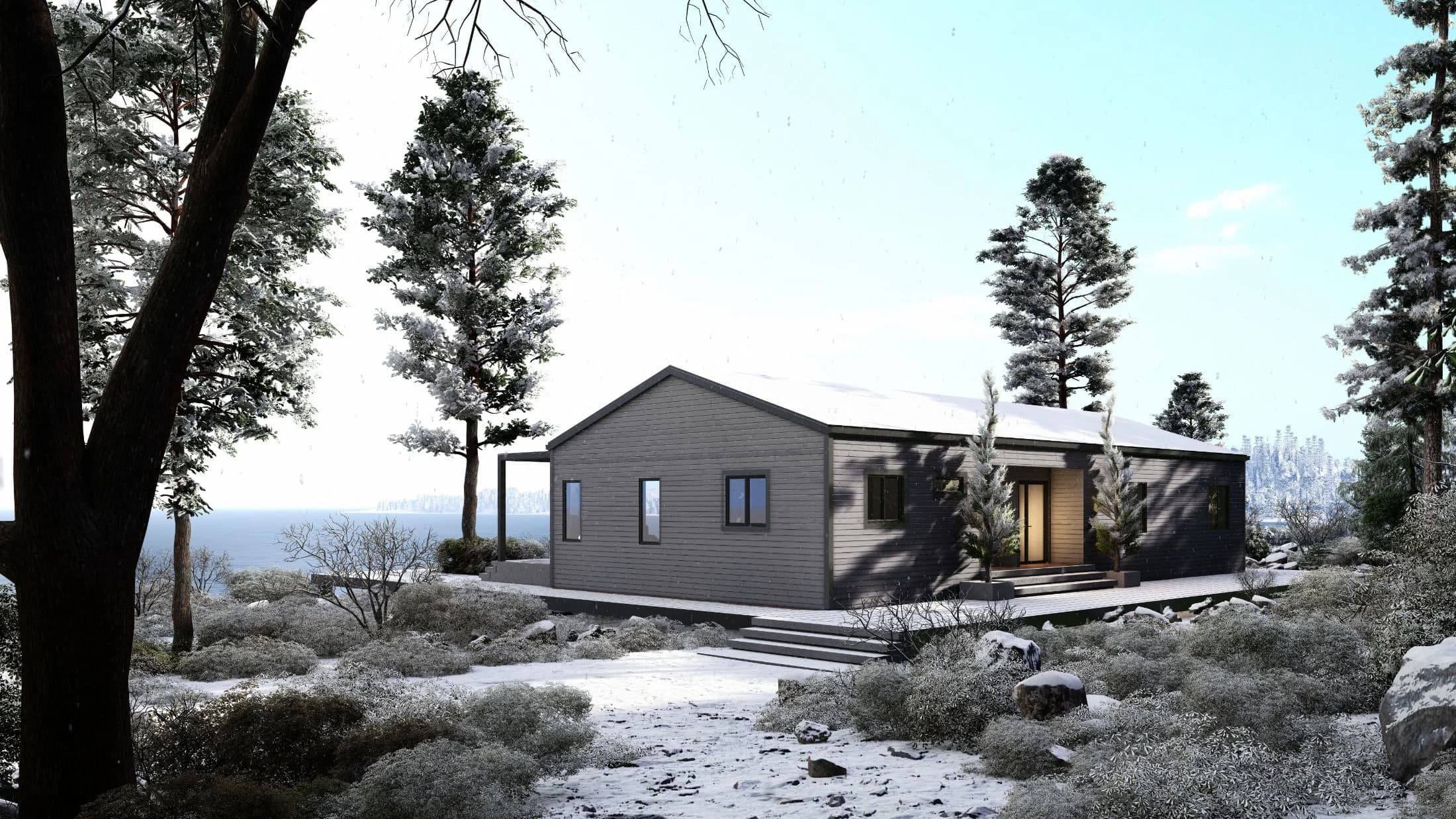 Model 17 exterior home features