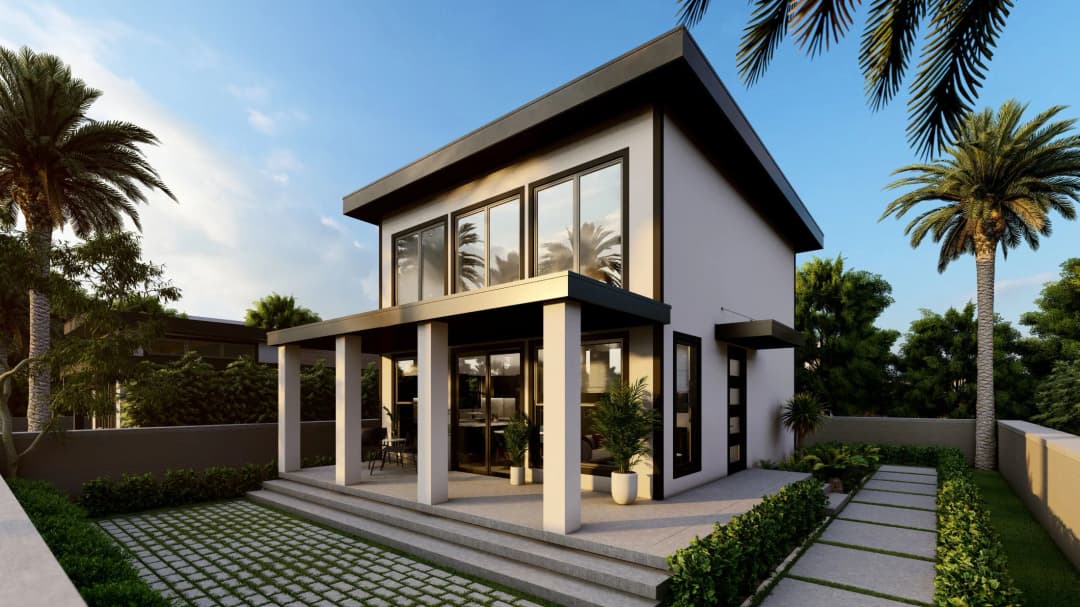 Model 6 exterior home features