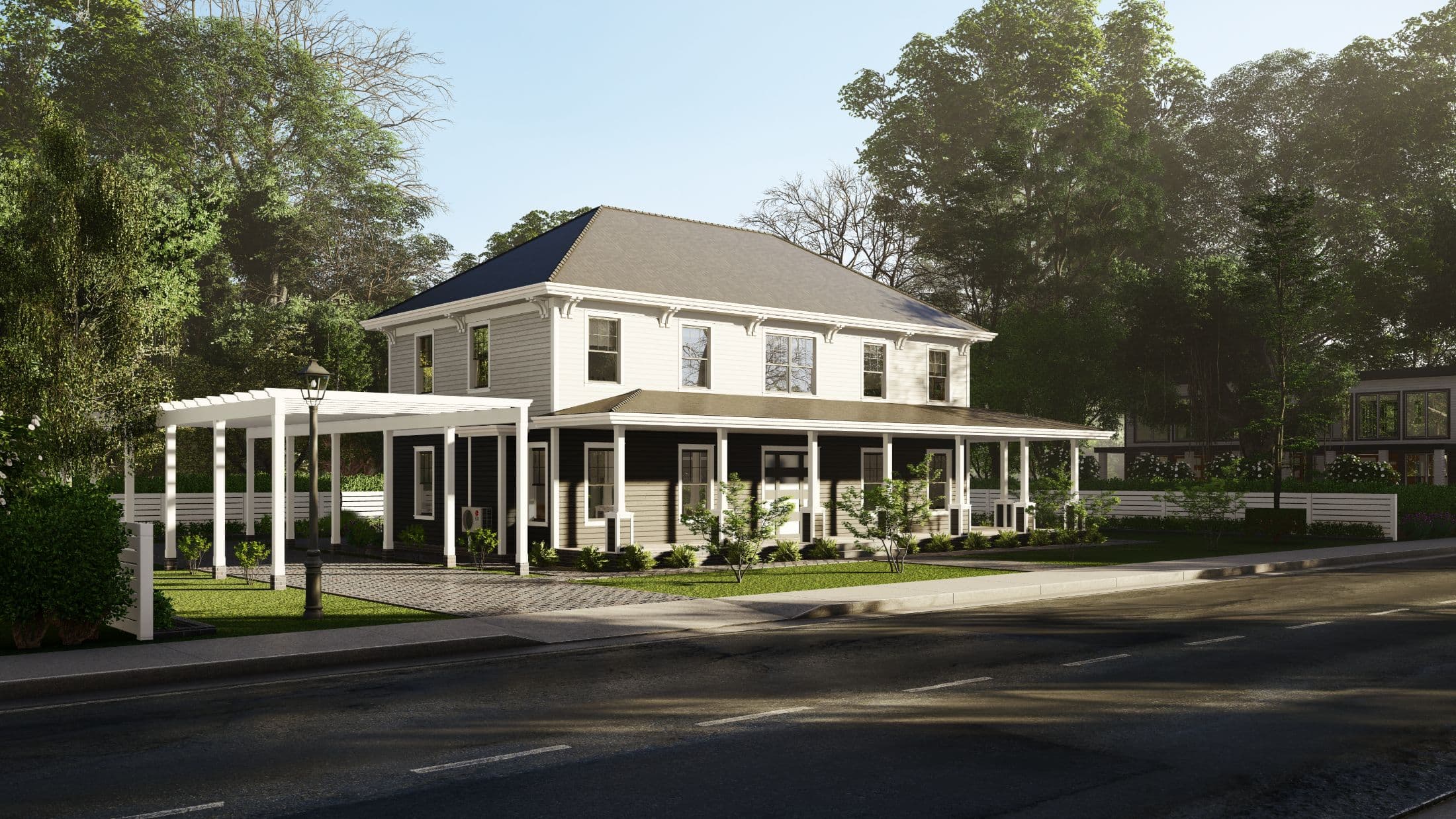 Model 21 hero, elevation, and exterior home features